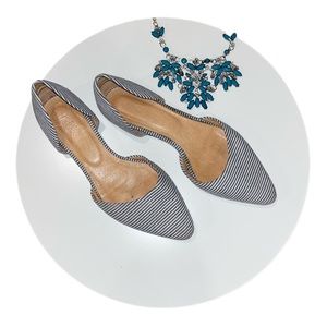 J. Jill Navy Stripe Flats - 7.5